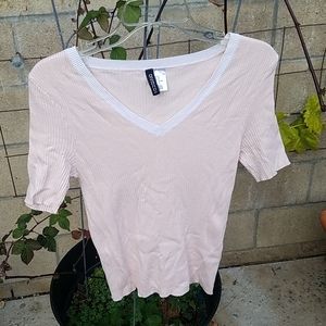 Pink ribbed top